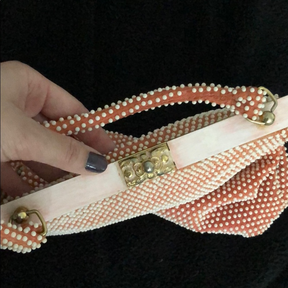 Vintage beaded handbag purse 50s retro pinup kisslock antique - Picture 3 of 7